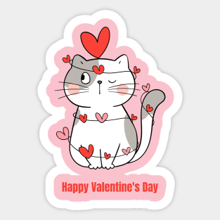 Twisted Hearts Kitty Sticker